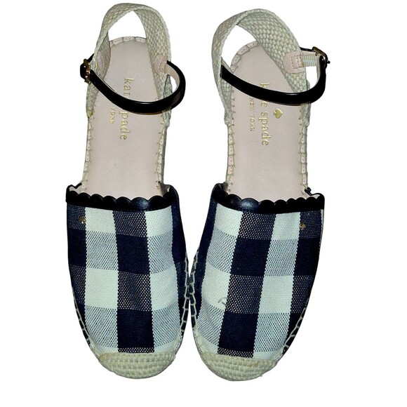 kate spade Shoes - Kate Spade Black/White Plaid Bonnie Preppy Strappy Sandals Size 7.5 Leather Trim